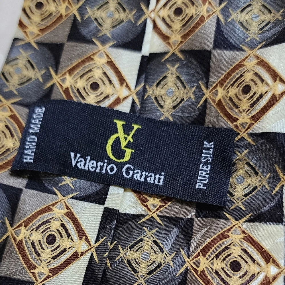 VG VALERIO GARATI Vintage Pure Silk Abstract Print Tie